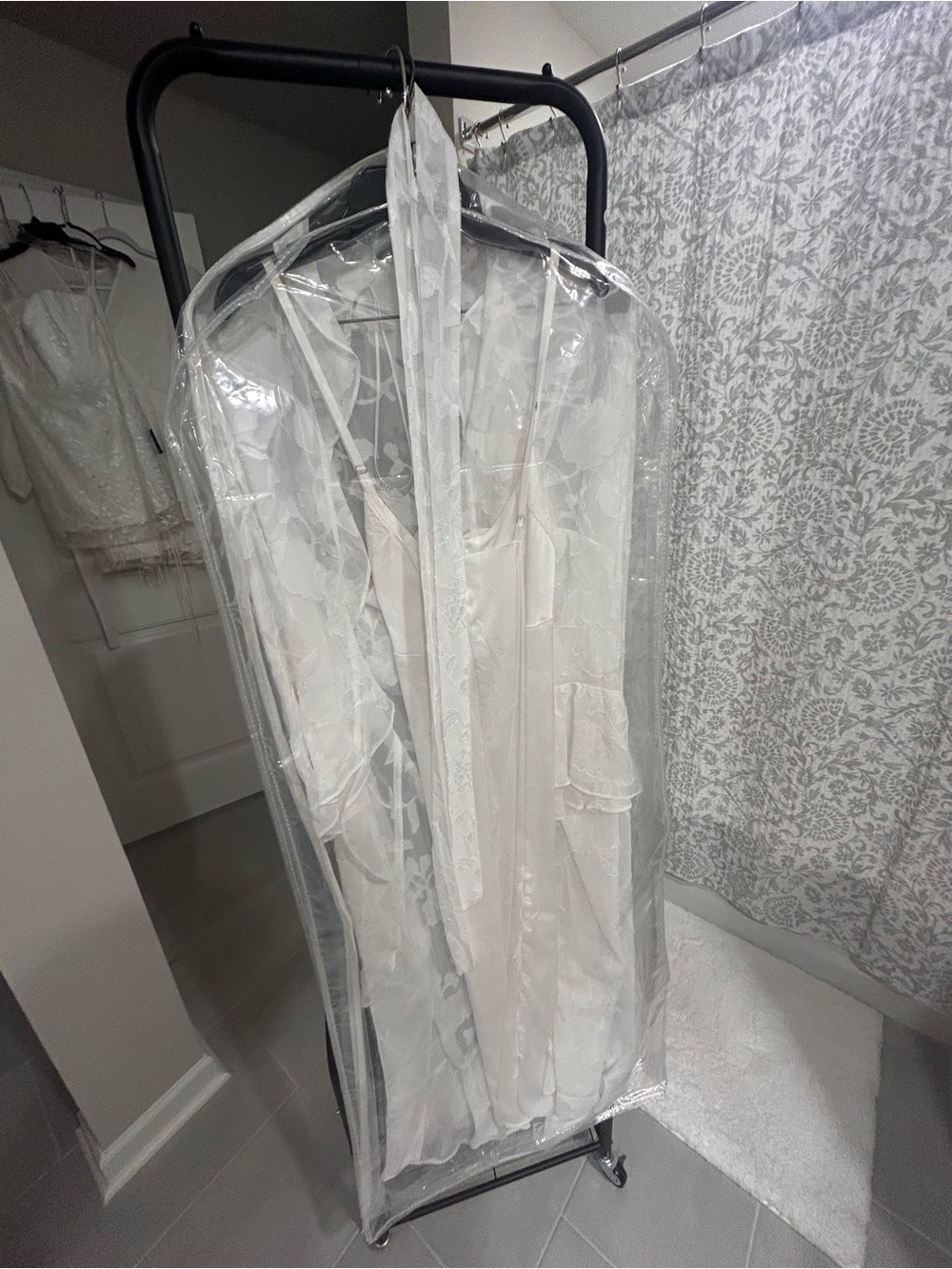 Birdy Grey Sheer Floral Ruffle Robe - Ivory - Picture 2 of 2